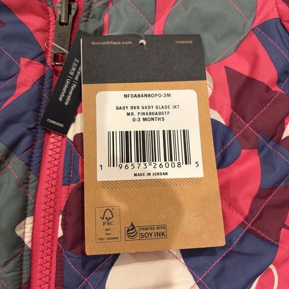 NWT North Face Shady Glade Reversible Water Repellent Hooded Puffer Jacket 0-3 M - Picture 7 of 8